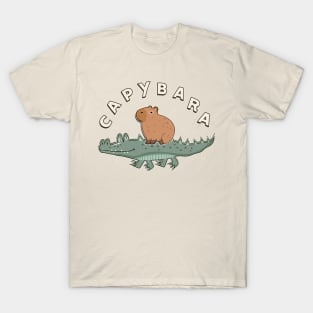 Capybara riding a crocodile T-Shirt